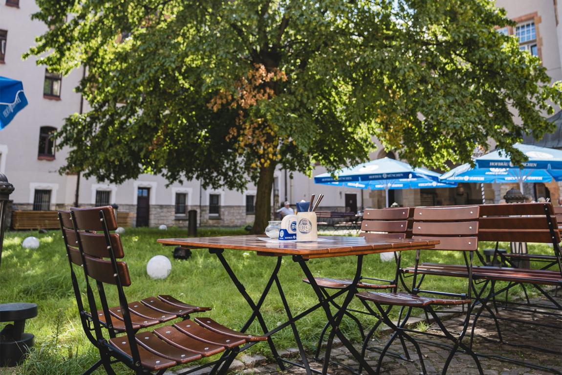 Der Biergarten vom Hofbräu